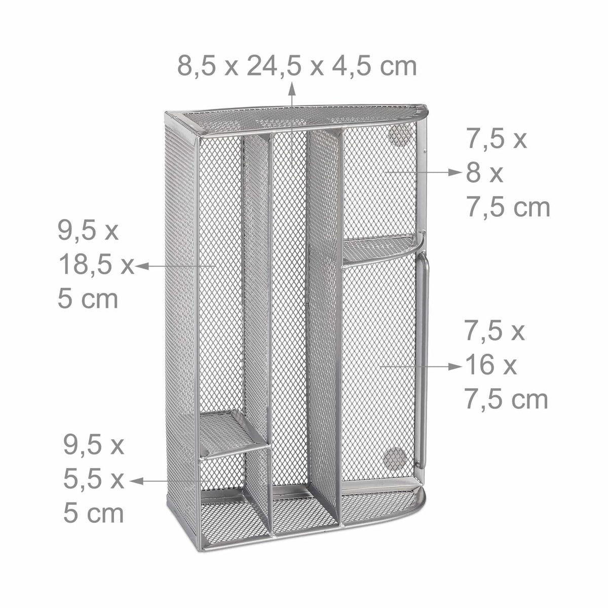 Desk storage in metal