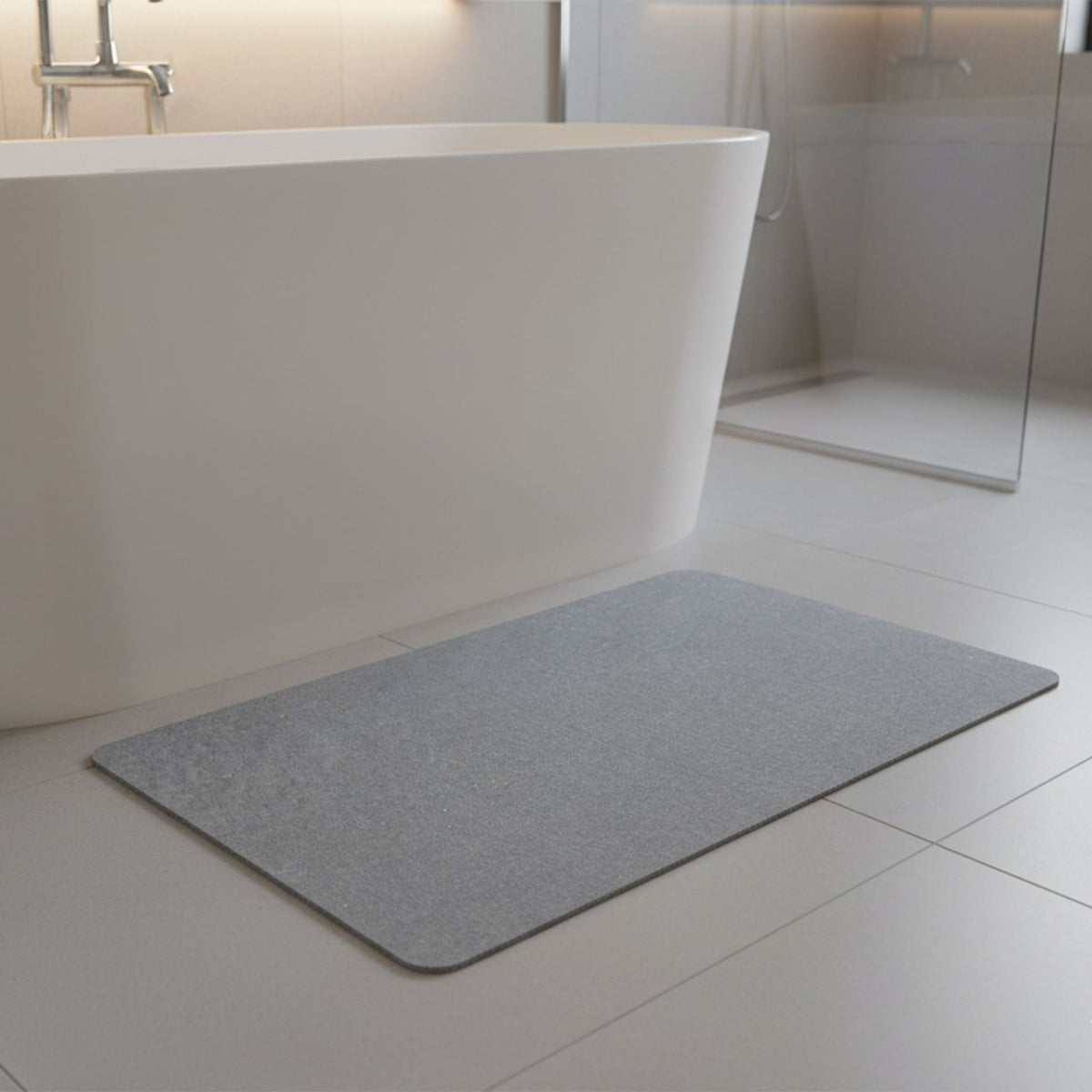 Diatomaceous Earth Bath Mat – Non-Slip, Quick-Dry, Grey