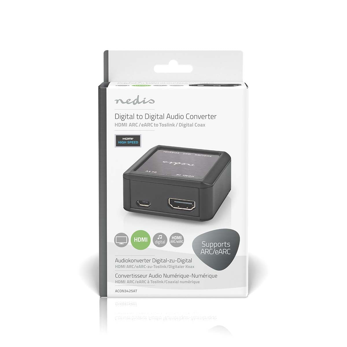 Digital Audio Converter | One way | Connection input: DC Power / HDMI™ input | Connection output: 1x Coax Audio / 1x TosLink Female | Automatic | Anthracite