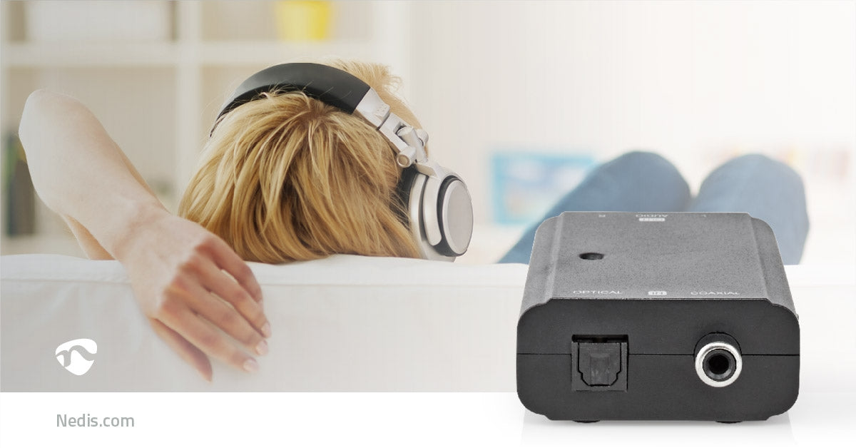 Digital Audio Converter | Two-way | Connection input: 1x S/PDIF (RCA) Female / 1x TosLink Female | Connection output: 2x RCA Female | ARC | Instruction book | Black