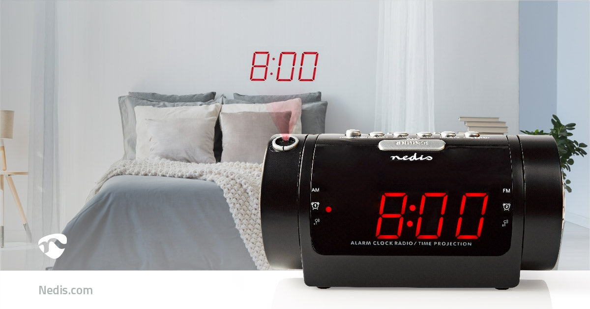 Digital Clock Radio | LED Display | Time projection | AM / FM | Snooze function | Sleep timer | Number of alarms: 2 | Black