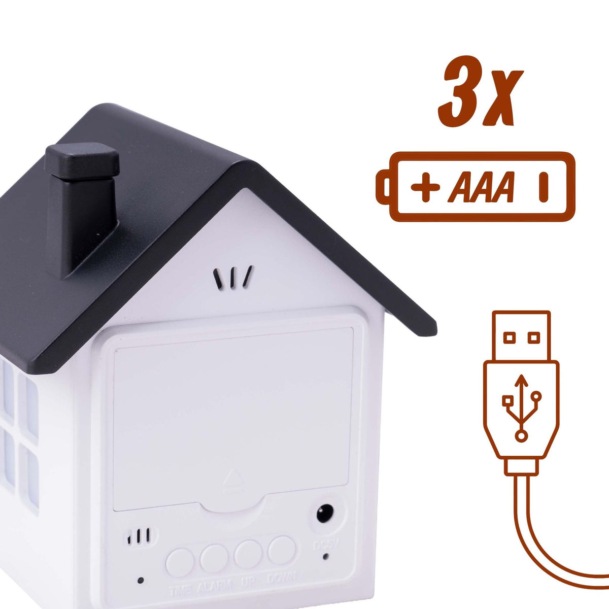 Digital House-Shaped Alarm Clock with LCD Display