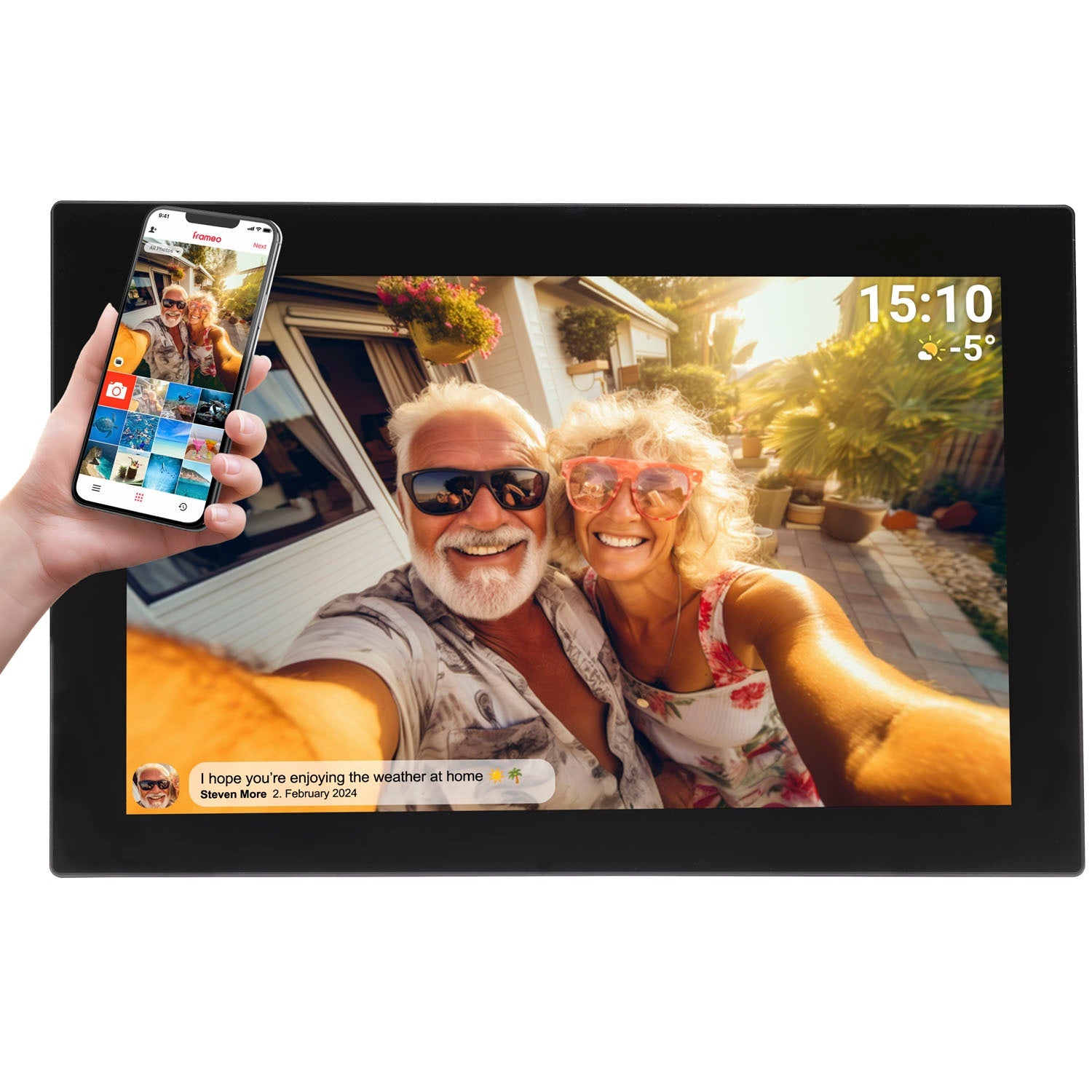 Digital Photo Frame 10.1" WiFi, FRAMEO Software, Black