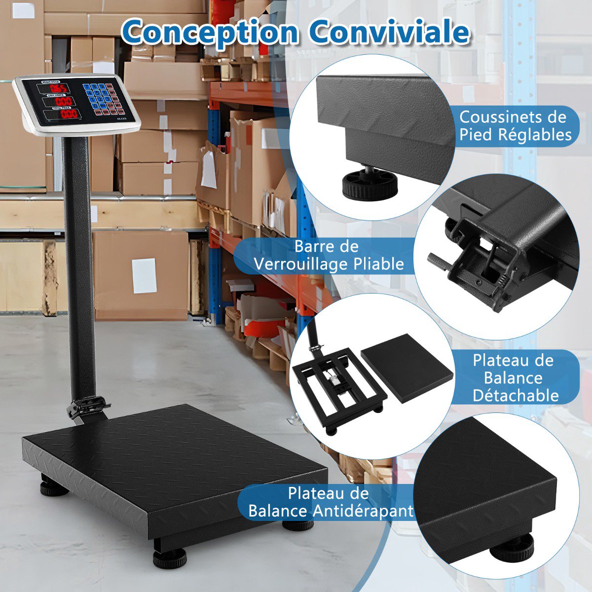 Digital Platform Scale 300 kg, 0.05 kg, Price Calculator