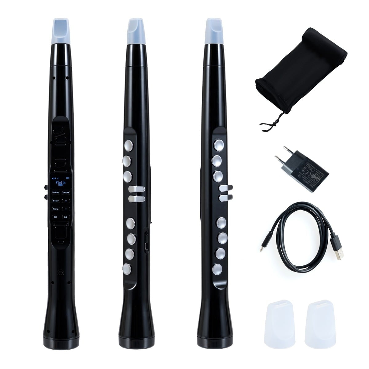 Digital Saxophone with Wireless MIDI, 100 Sounds, Black