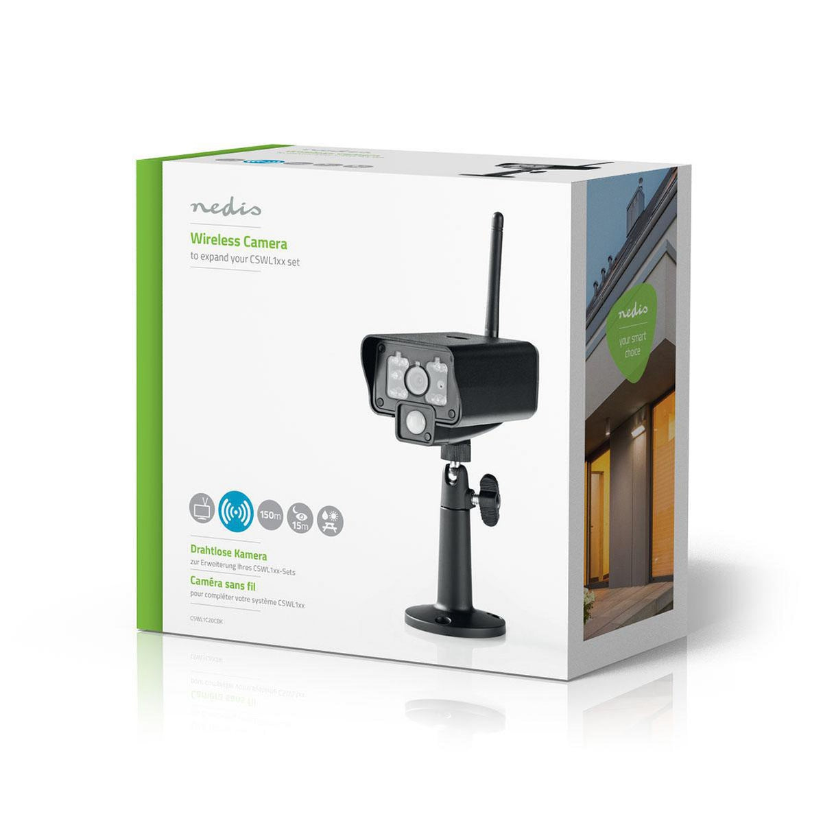 Digital Wireless Camera | 2.4 GHz | VGA | Indoor and Outdoor | Night vision: 5.00 m | Viewing angle: 73 ° | Black | IP54