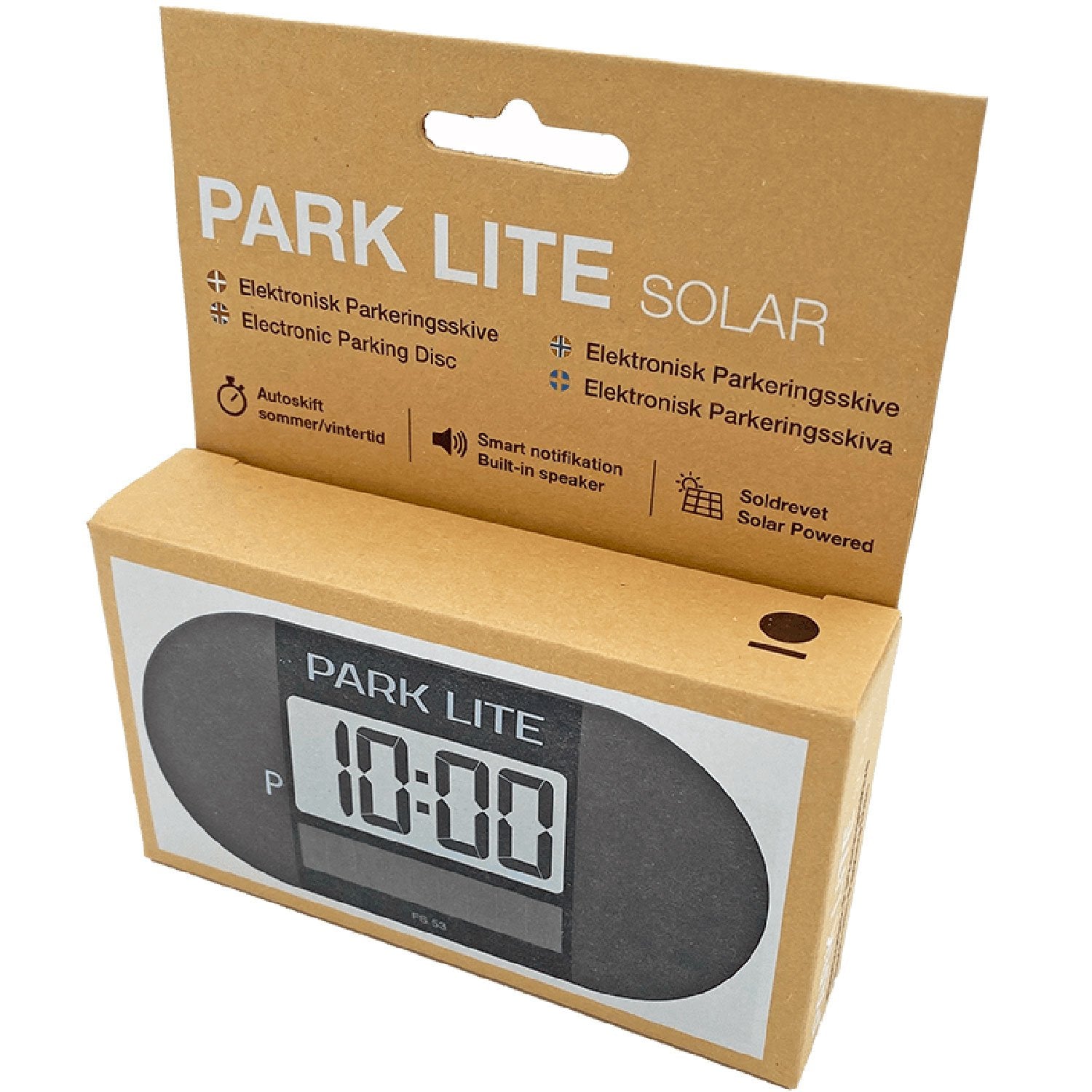Digital parking meter with solar cell and two displays