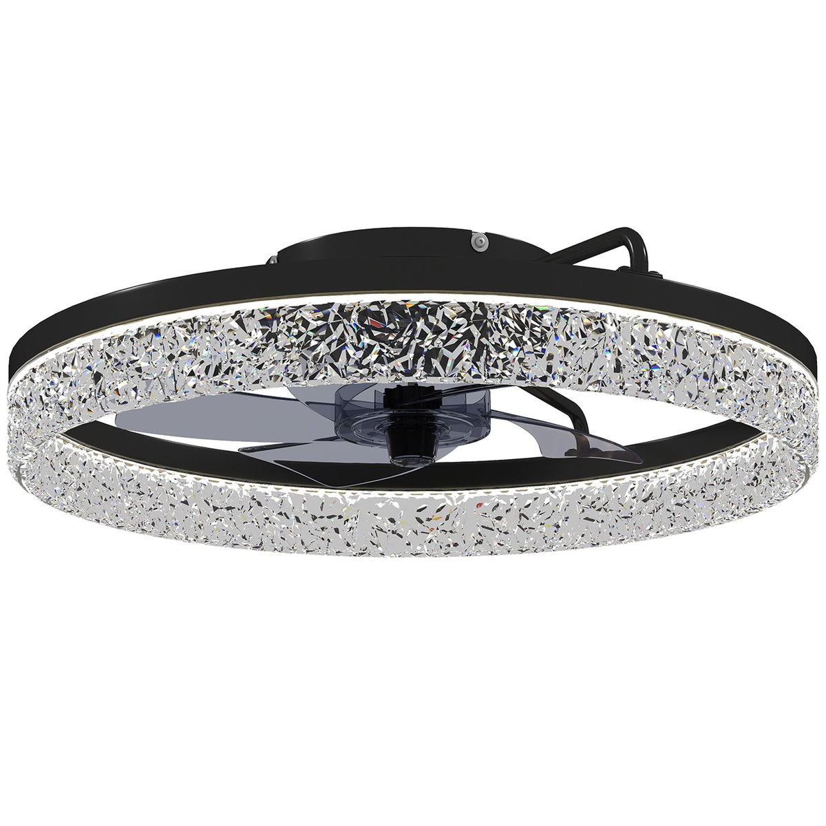Dimmable LED Ceiling Fan with Remote, Black, 50cm Diameter