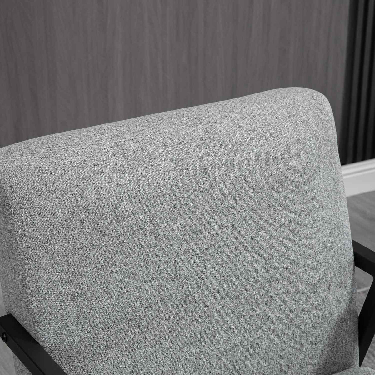 Dining Chair In Linen Look, Relaxation Chair, Wing Chair, Lounge Chair, Gray, 64.5X70X83.5Cm