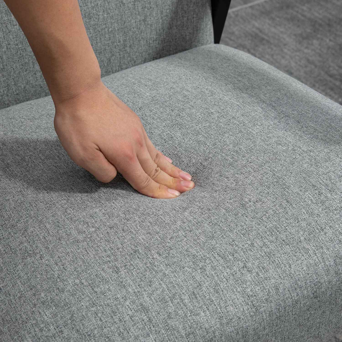 Dining Chair In Linen Look, Relaxation Chair, Wing Chair, Lounge Chair, Gray, 64.5X70X83.5Cm