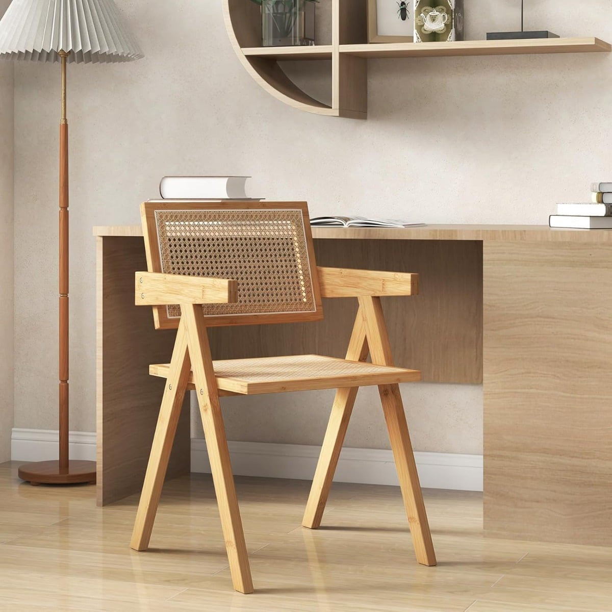 Dining Chair Set of 2, Bamboo & Rattan, 50x52x81 cm