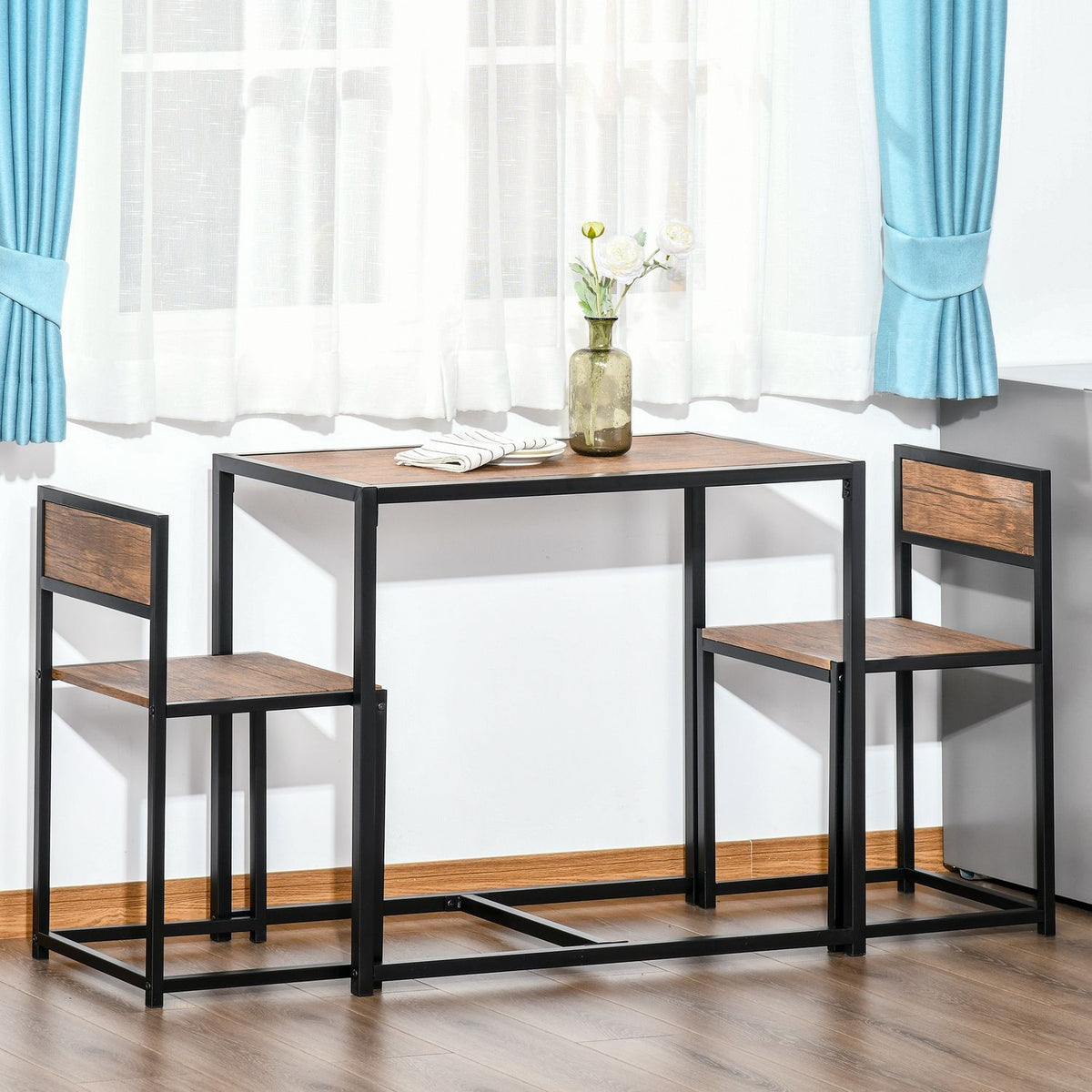 Dining Group Kitchen Table With 2 Chairs, Dining Table Set, Dining Room Group, Metal, Natural