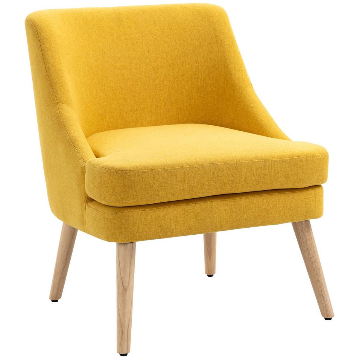 Dining Room Chair Kitchen Chair With Armrest Upholstered Chair Living Room Chair Office Chair For Living Room Bedroom Linen Touch Wood Yellow