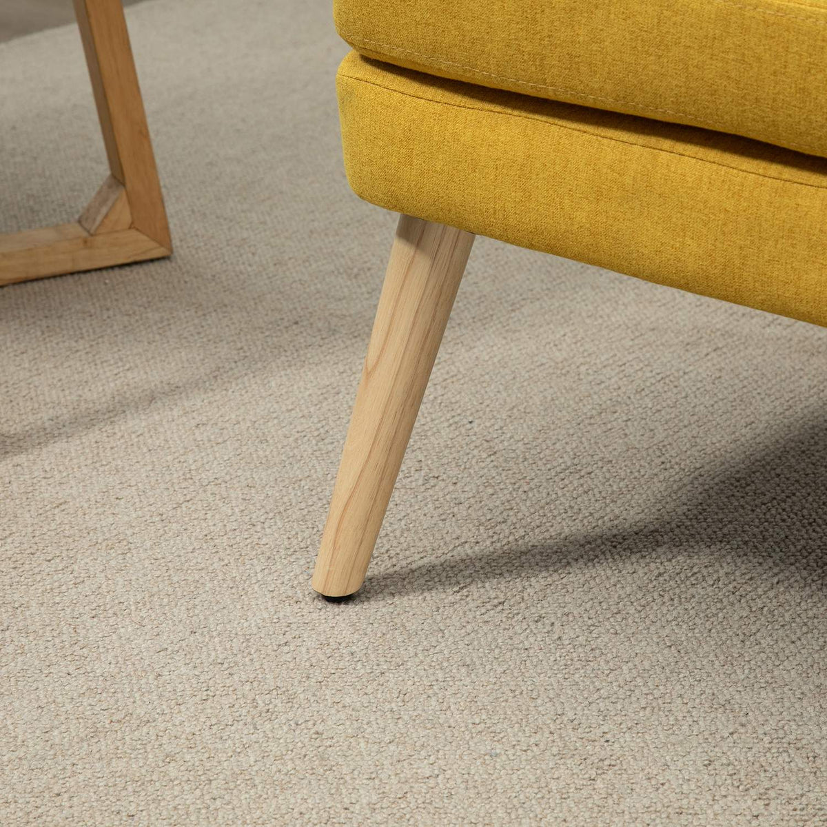 Dining Room Chair Kitchen Chair With Armrest Upholstered Chair Living Room Chair Office Chair For Living Room Bedroom Linen Touch Wood Yellow