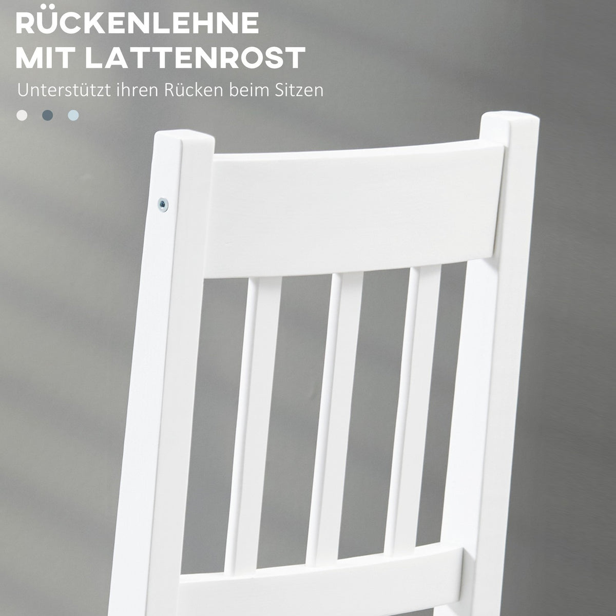 Dining Room Chair Set Of 2 Kitchen Chair Backrest Pine Wood Living Room Chair Gray 41 X 46.5 X 85.5 Cm