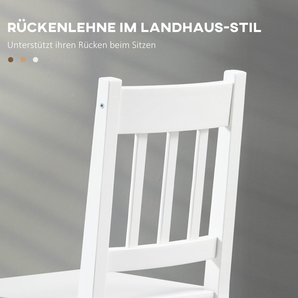 Dining Room Chair Set Of 2 Stylish Kitchen Chairs In White, Pine Wood, 41X46.5X85.5Cm, Perfect For Dining Room