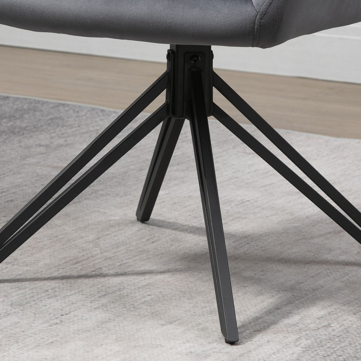 Dining Room Chair Upholstered Chair With Armrest Kitchen Chair Living Room Chair Velvet Look Retro Design Steel Gray 58 X 60.5 X 77.5 Cm
