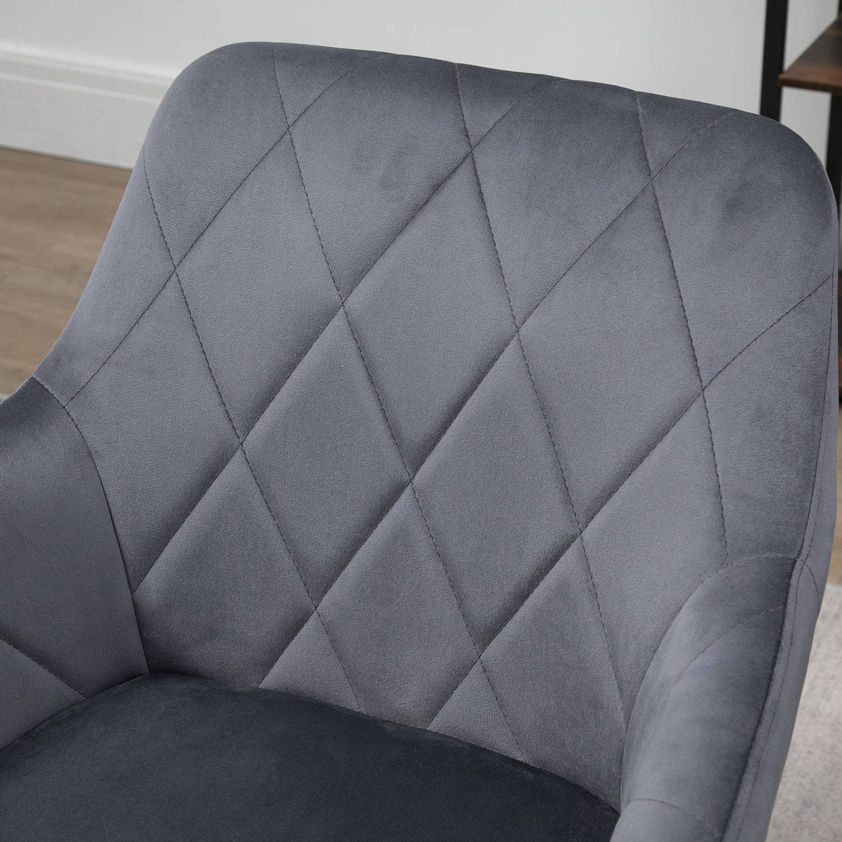 Dining Room Chair Upholstered Chair With Armrest Kitchen Chair Living Room Chair Velvet Look Retro Design Steel Gray 58 X 60.5 X 77.5 Cm