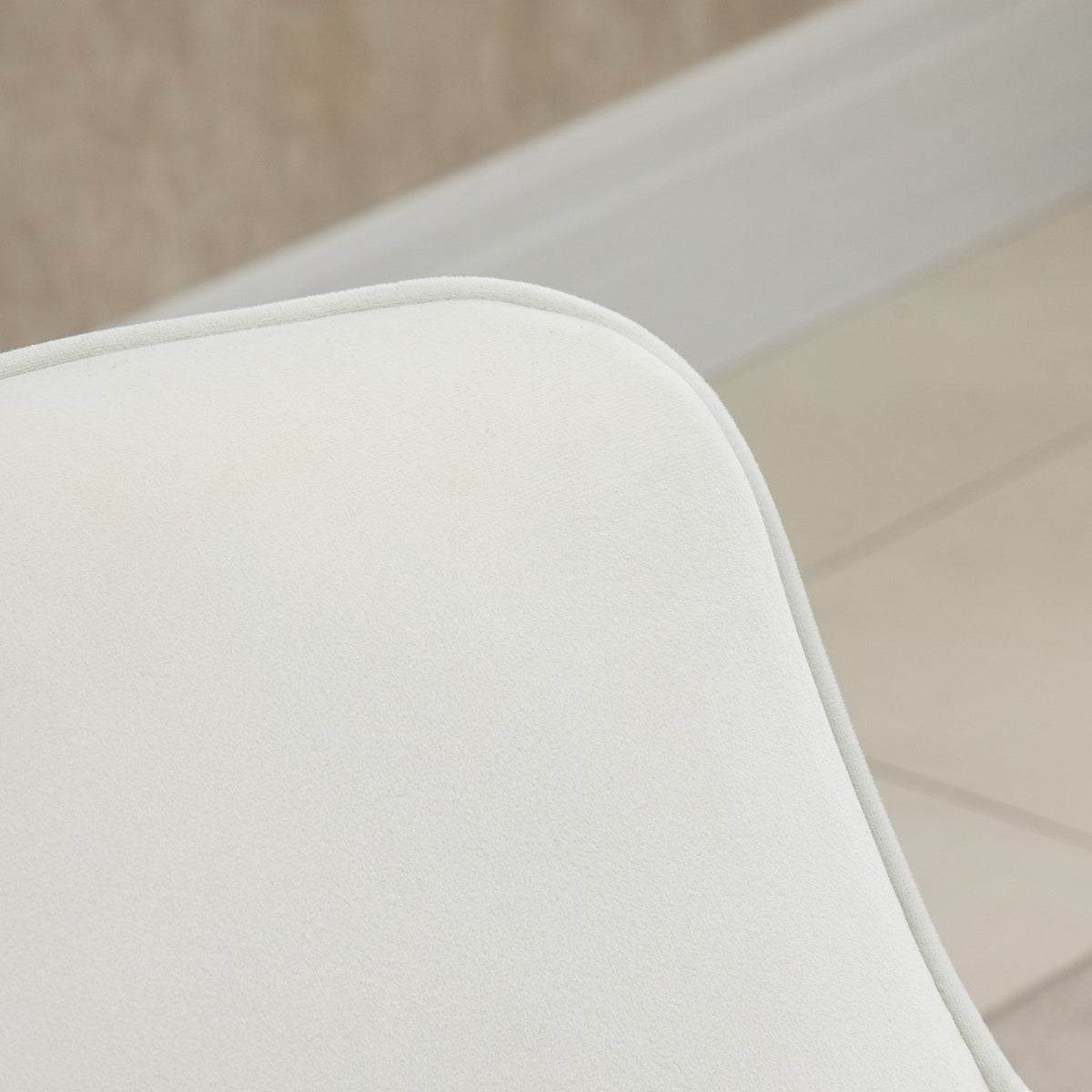 Dining Room Chair With Armrests, Upholstered Chair, Modern, Velvety Polyester, Wood, Cream White, 73X62X76Cm