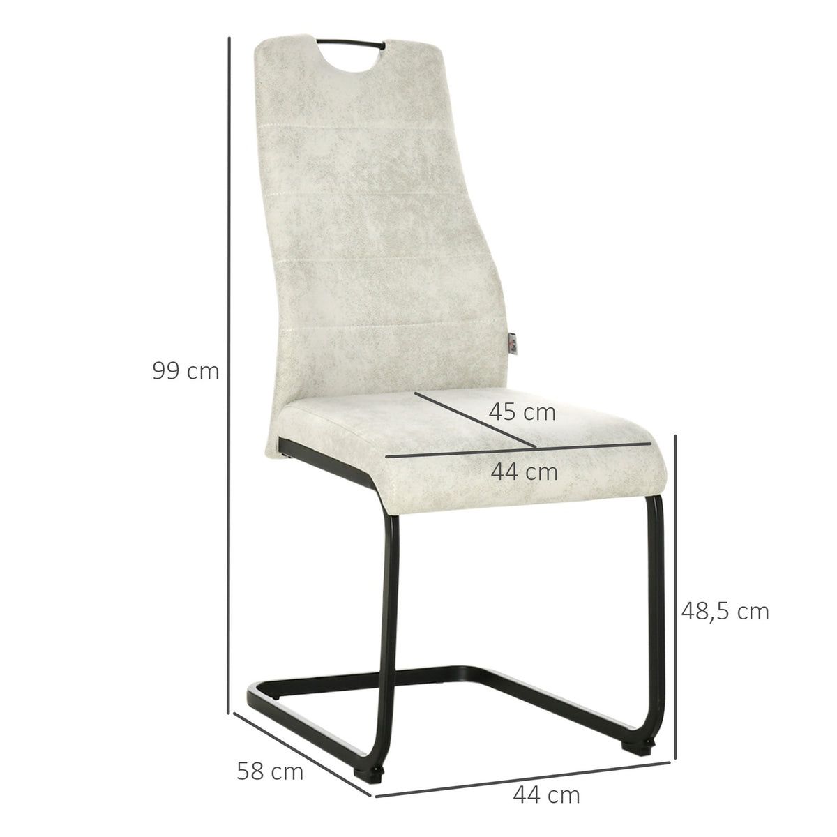 Dining Room Chairs Cantilever Chair Set Of 4 Kitchen Chairs Swing Chairs Ergonomically Shaped For Dining Room Polyester Steel Beige