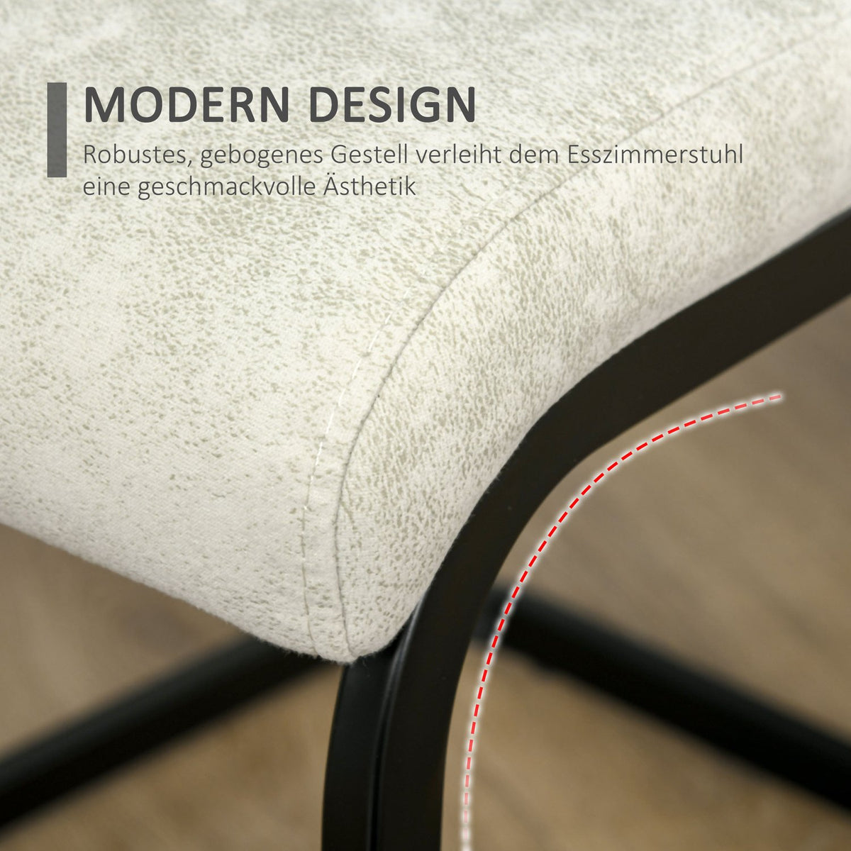 Dining Room Chairs Cantilever Chair Set Of 4 Kitchen Chairs Swing Chairs Ergonomically Shaped For Dining Room Polyester Steel Beige