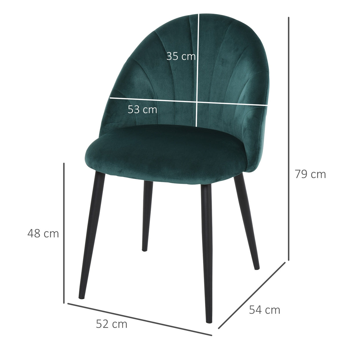 Dining Room Chairs Set Of 2 Modern Kitchen Chairs Skandi Design Living Room Chair Upholstered Chair Office Chair Velvet Metal Green 52X54X79Cm
