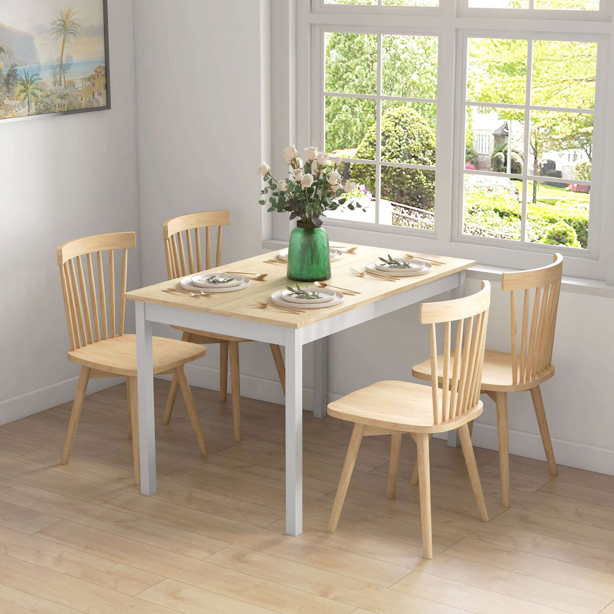 Dining Table 120 x 75 cm, Farmhouse Pine Wood, Seats 4