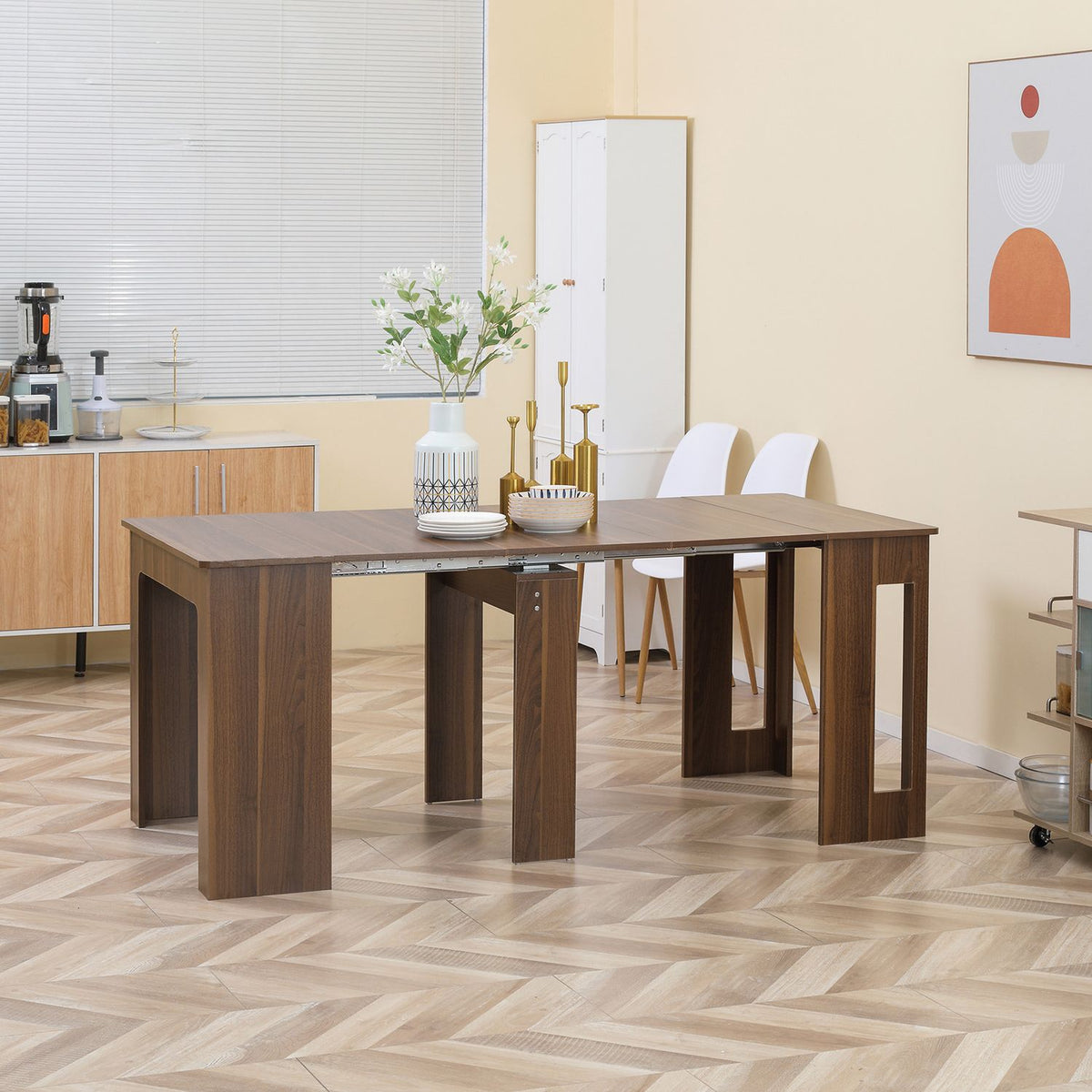 Dining Table Folding Table Extendable Kitchen Table Dining Room Table For Living Room Dining Room Modern Design Brown 180 X 85 X 75Cm