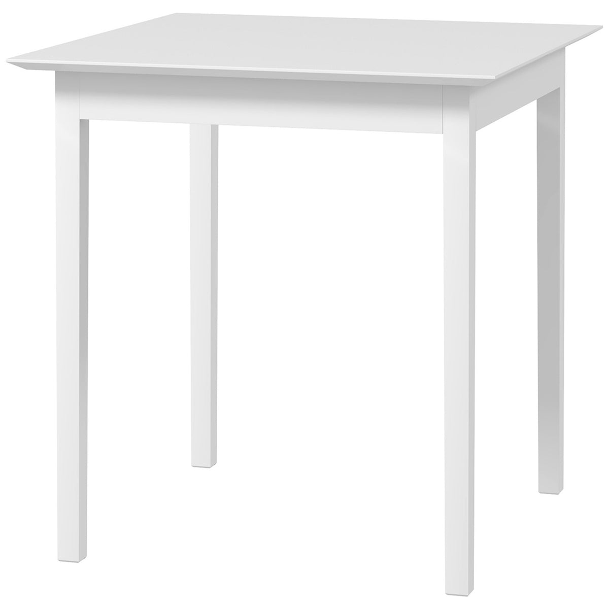 Dining Table Kitchen Table Square Dining Room Table For 2 People, Living Room Table Made Of Wood, For Kitchen, Dining Room, White, 75 X 75 X 76 Cm