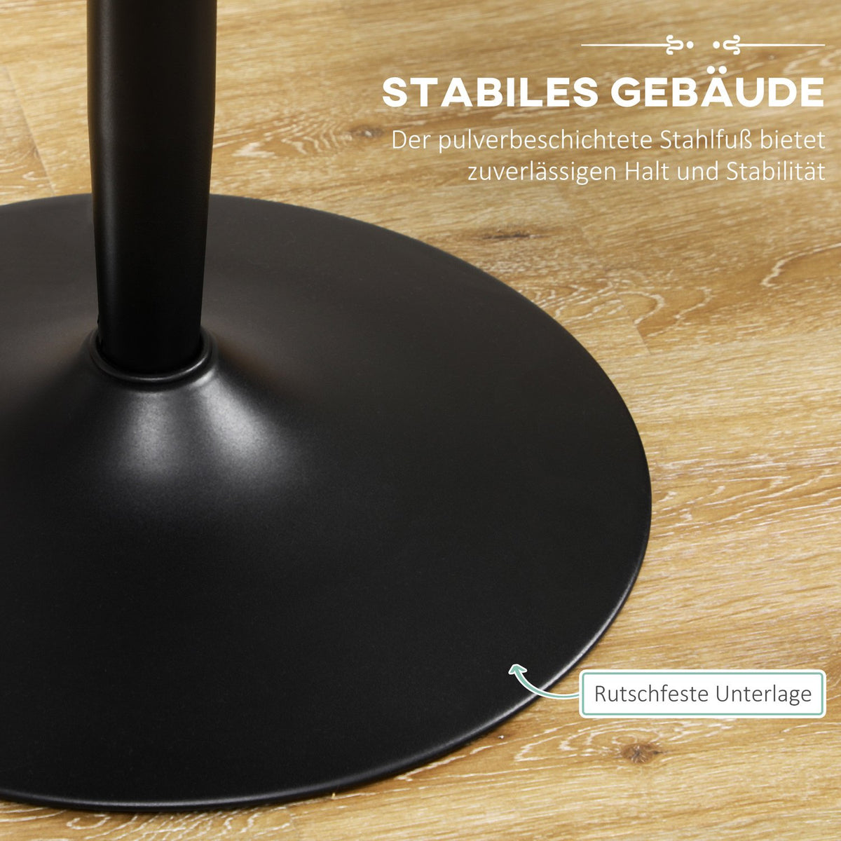 Dining Table Round Kitchen Table For 2, Modern Dining Room Table With Steel Legs, Non-Slip Base, Ideal For Small Spaces