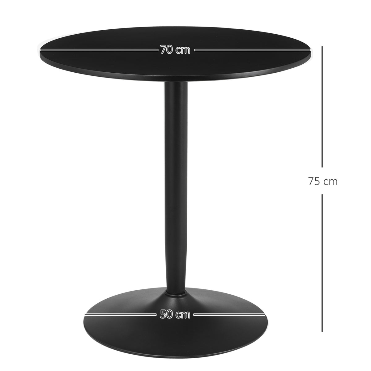 Dining Table Round Kitchen Table For 2, Modern Dining Room Table With Steel Legs, Non-Slip Base, Ideal For Small Spaces