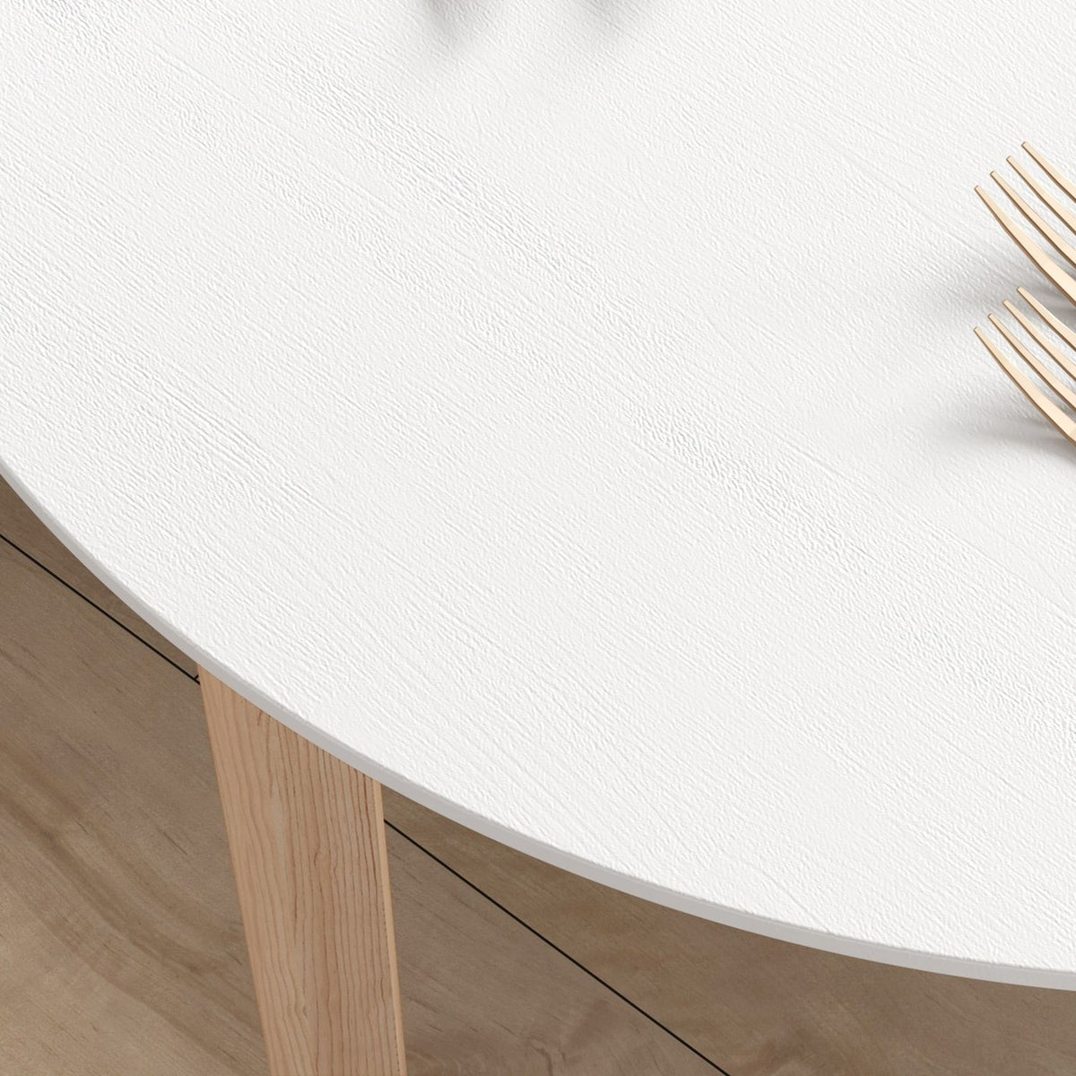 Dining Table, Round Kitchen Table For 2 People, Dining Room Table With Country House Style, For Living Room, Solid Wood, Ø75 X 76 Cm, White