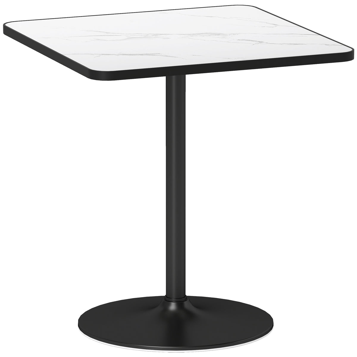 Dining Table for 4, White Marble Top, Metal Base