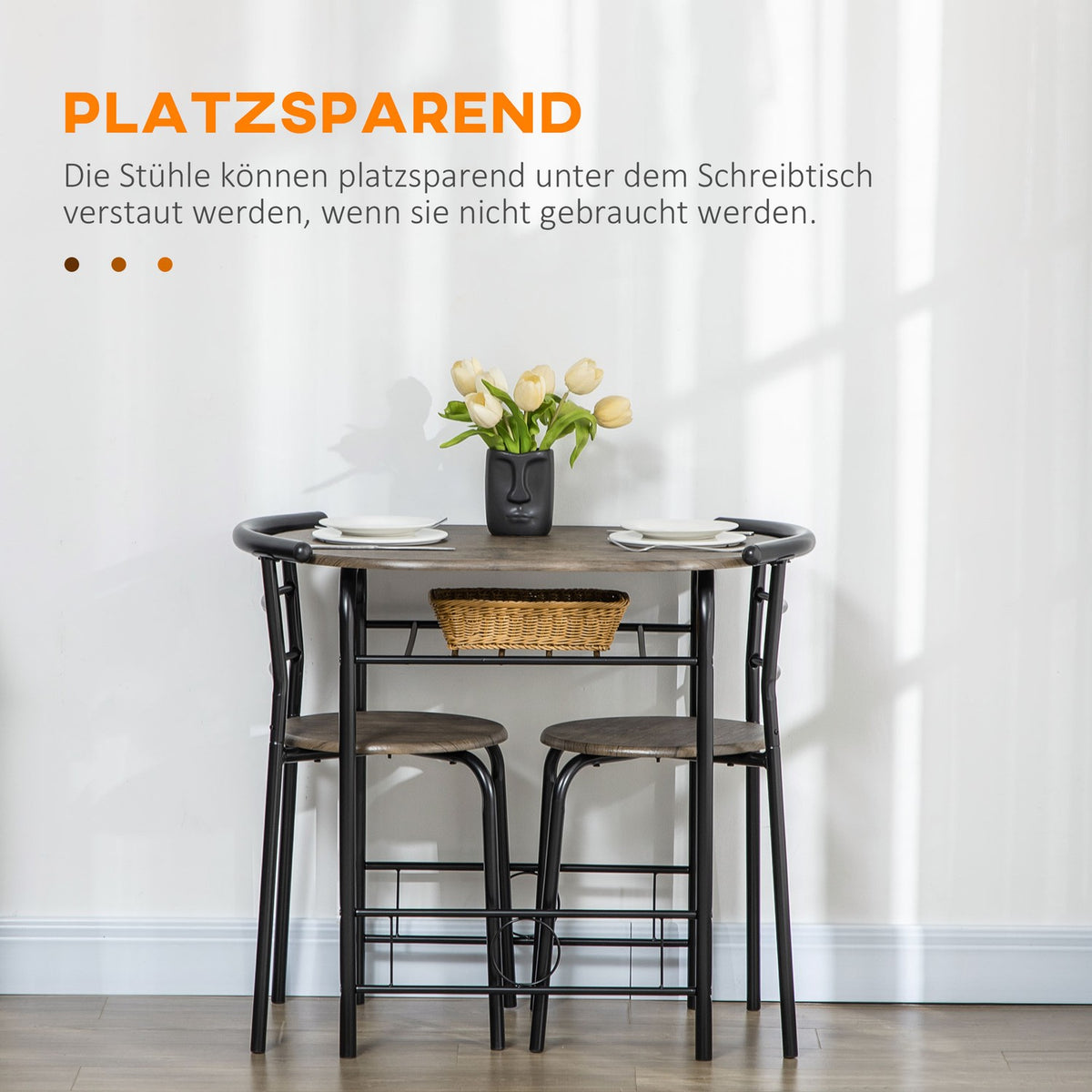 Dining group, dining table with 2 chairs, oval kitchen table with storage compartment, kitchen table set, table group for kitchen, metal, black