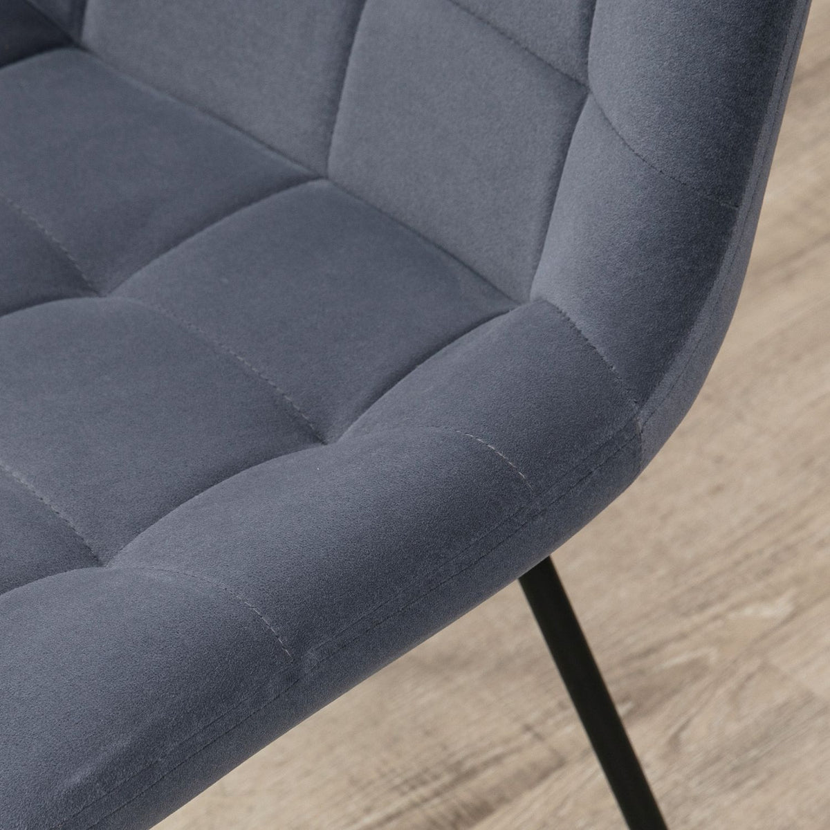 Dining room chair set of 2 chairs with backrest, velvet cover, retro design, steel legs, gray, for living room