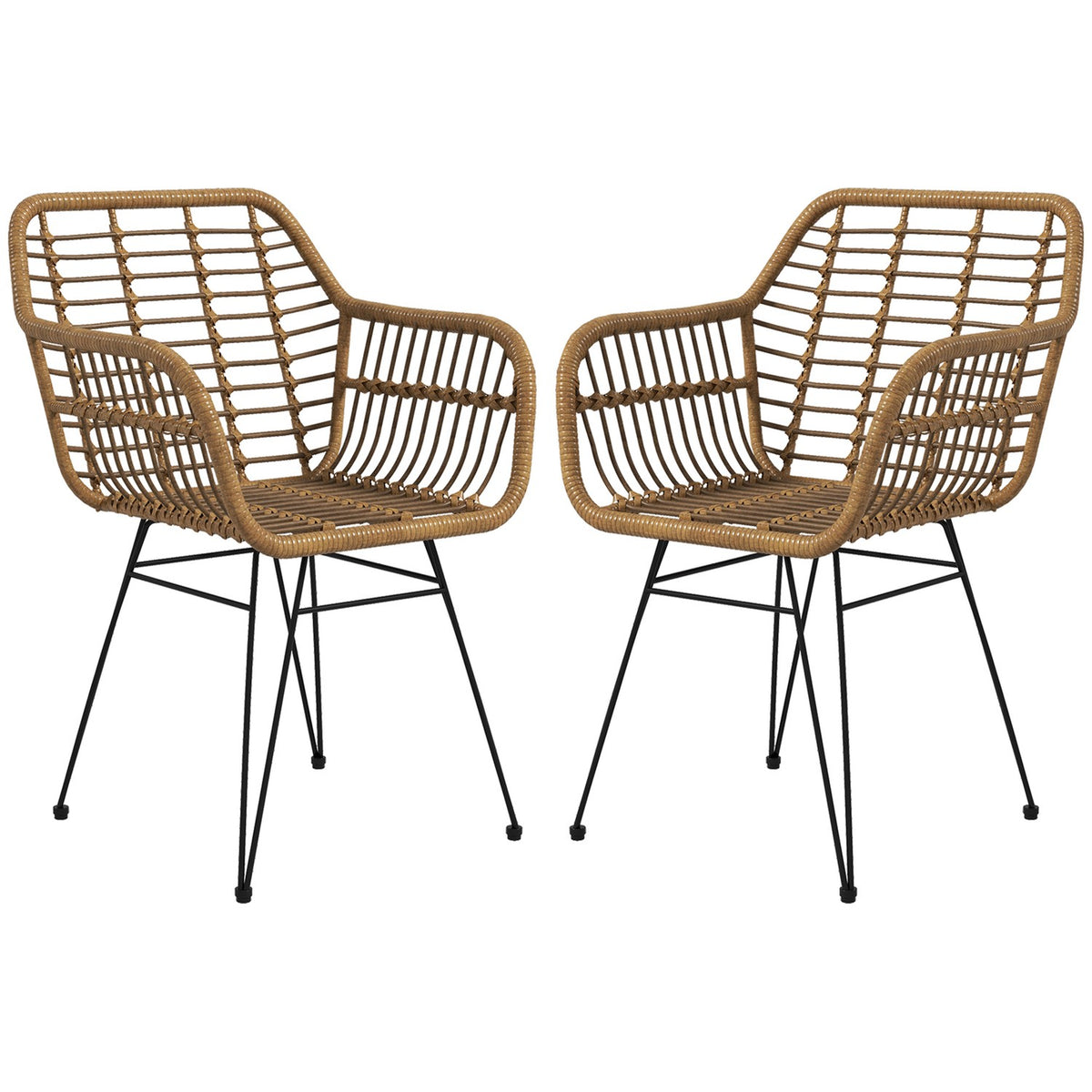Dining room chairs set of 2 dining chairs with backrest kitchen chairs with rat look living room chair steel light brown