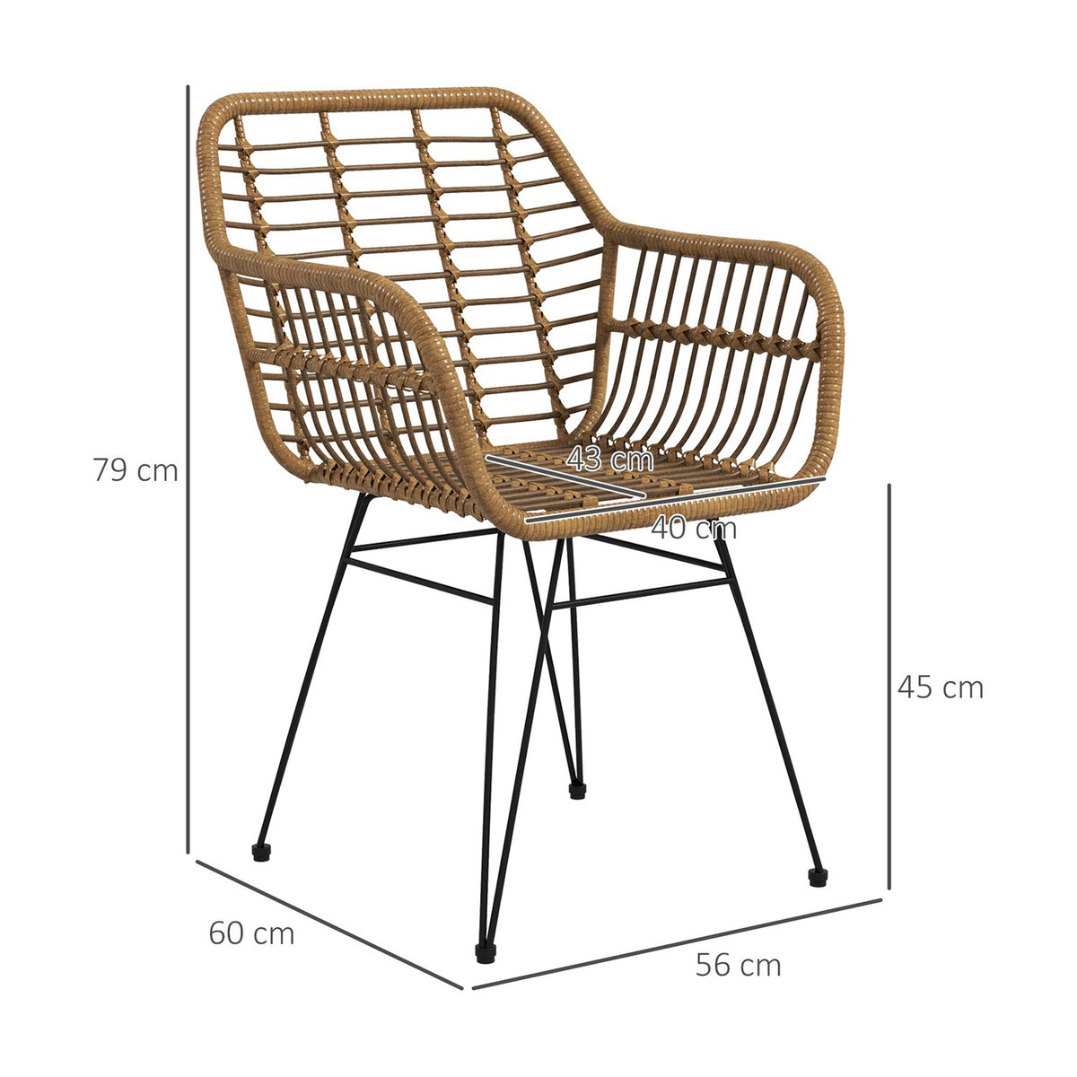Dining room chairs set of 2 dining chairs with backrest kitchen chairs with rat look living room chair steel light brown