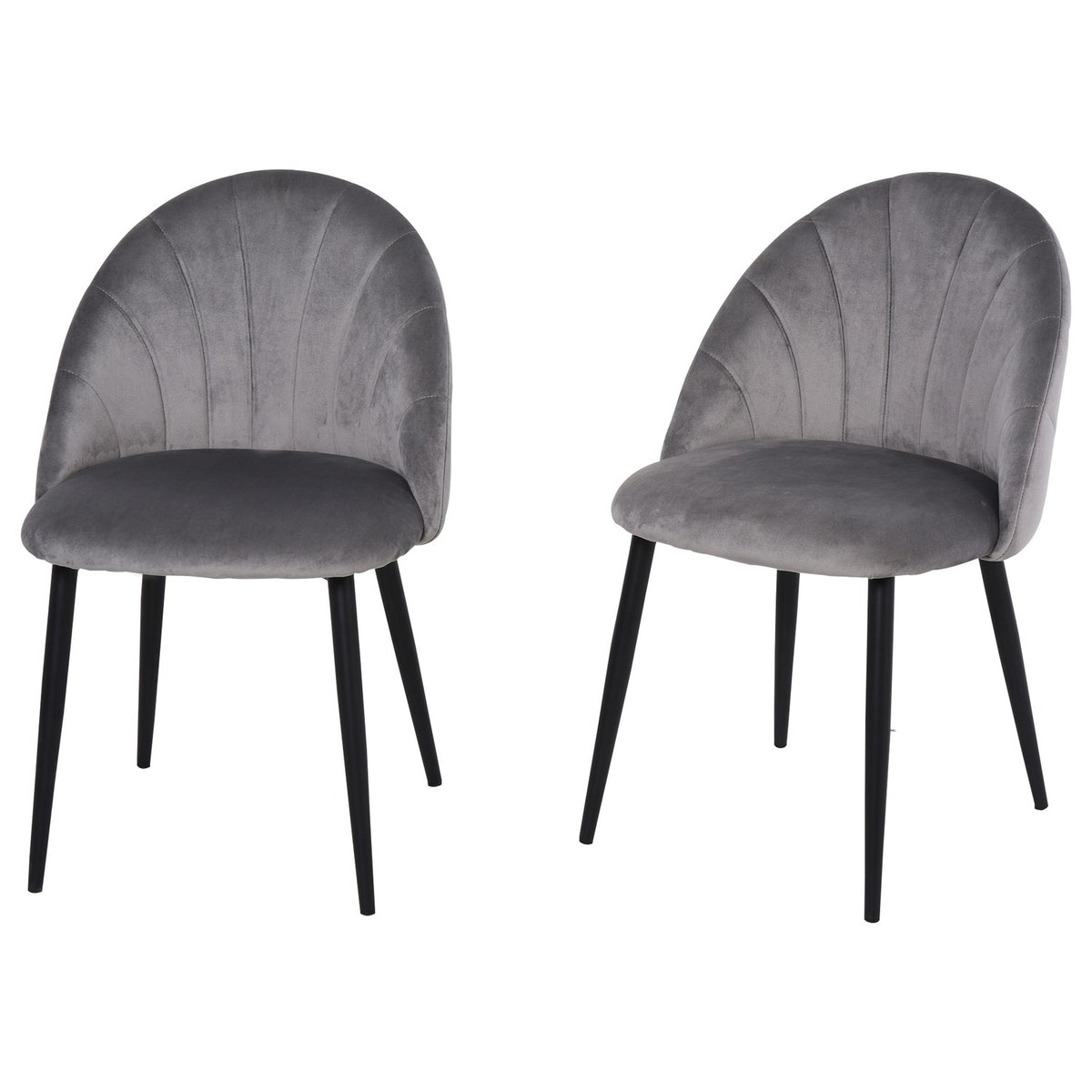 Dining room chairs set of 2 kitchen chairs Skandi design living room chair upholstered chair office chair velvet metal gray 52x54x79cm