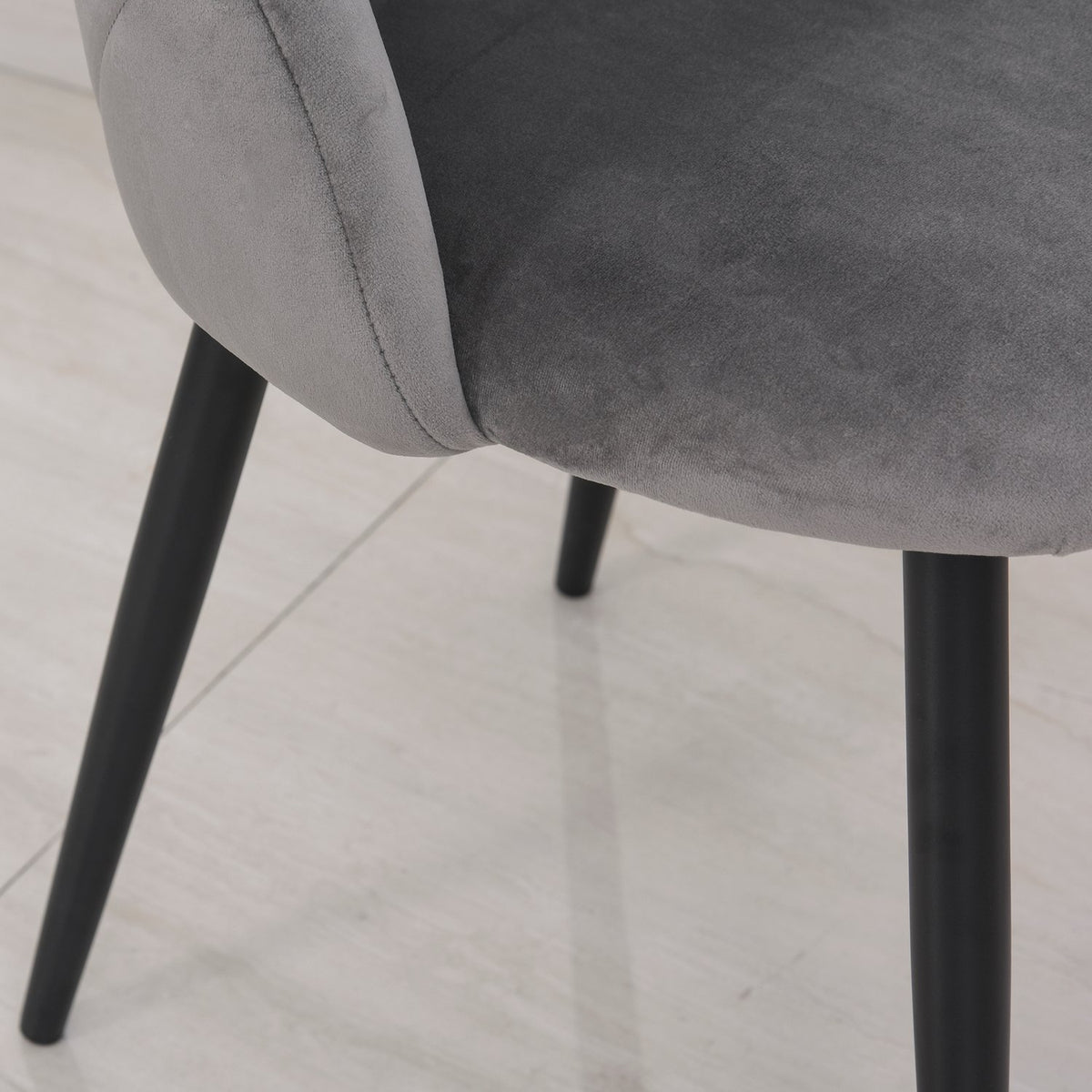 Dining room chairs set of 2 kitchen chairs Skandi design living room chair upholstered chair office chair velvet metal gray 52x54x79cm