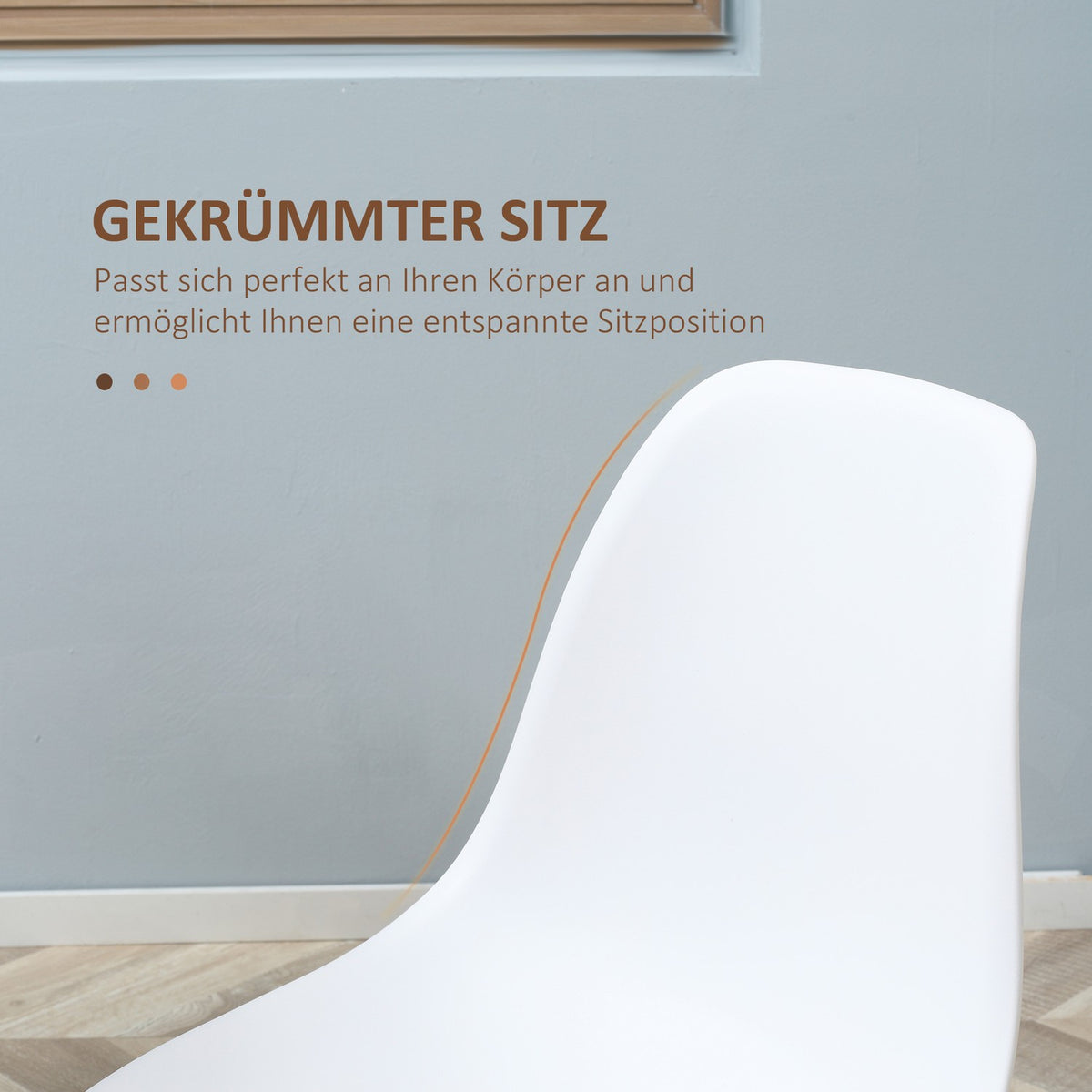 Dining room chairs set of 4 kitchen chairs with backrest, dining room chair with metal legs, for dining room, living room, 45 x 52 x 85.5 cm, white + natural