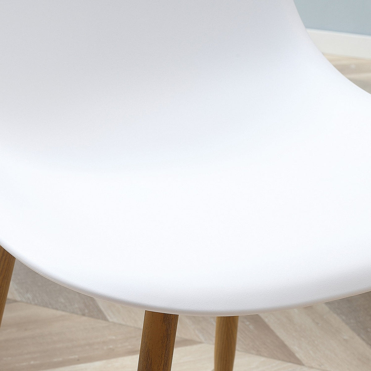 Dining room chairs set of 4 kitchen chairs with backrest, dining room chair with metal legs, for dining room, living room, 45 x 52 x 85.5 cm, white + natural