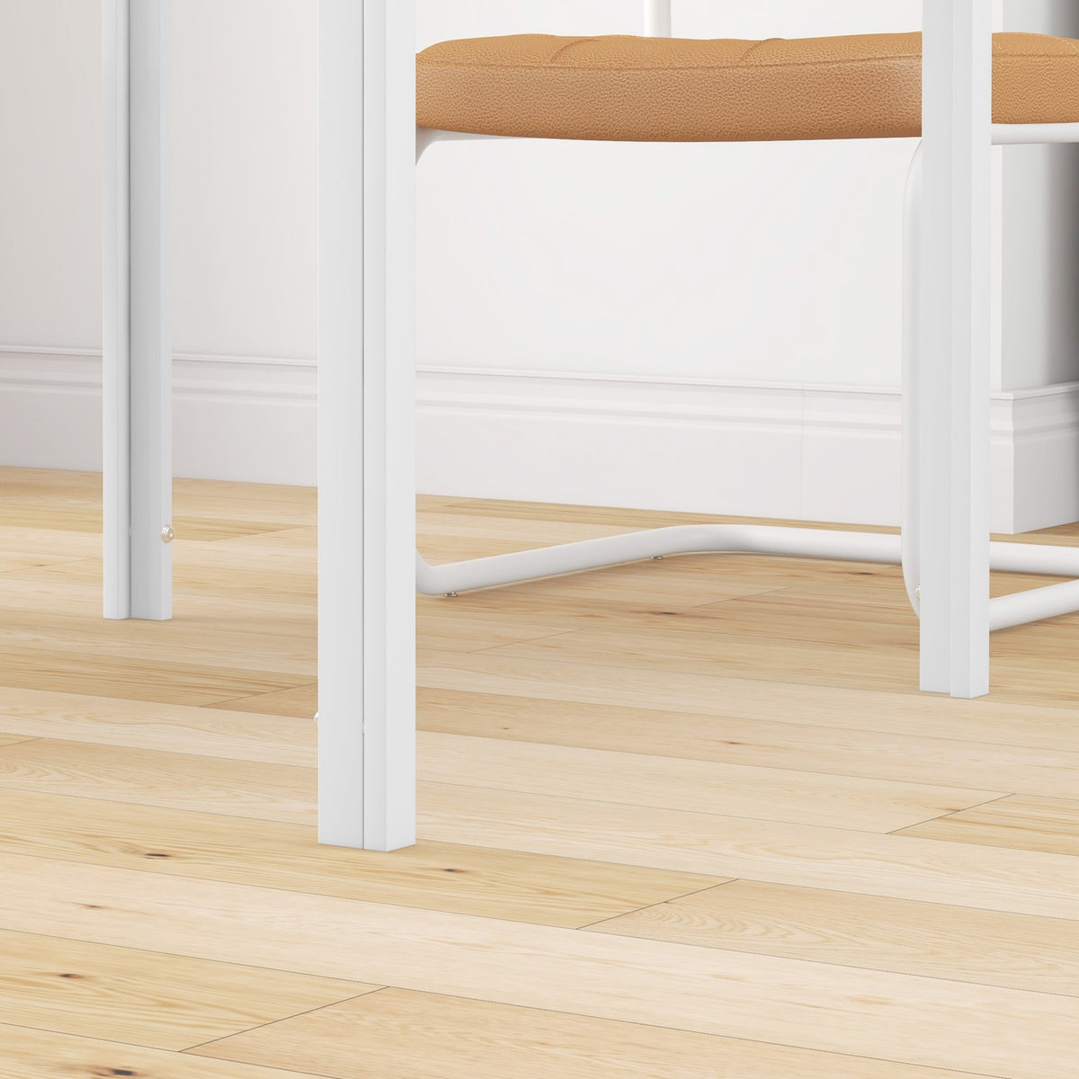 Dining table Square kitchen table for 4 people, dining room table made of tempered glass, load capacity up to 80 kg, for kitchen, dining room, 75 x 75 x 75 cm, white