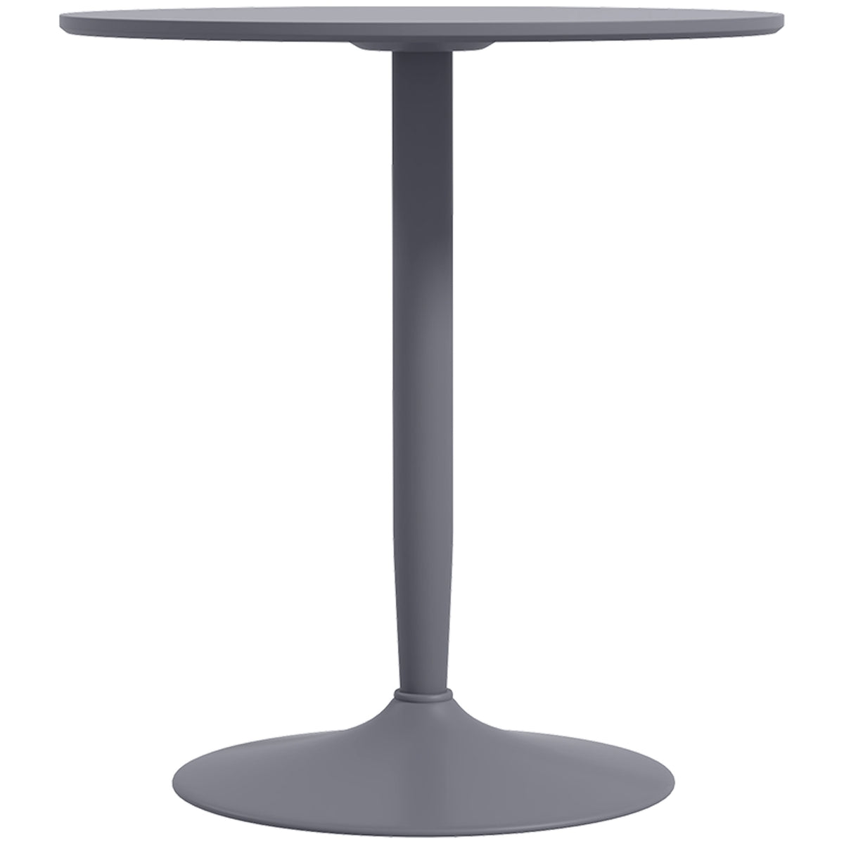 Dining table, round kitchen table, modern dining room table for 2 people, bar table with steel legs, non-slip footrest, for small rooms, living room, Ø70 x 75 cm, gray |