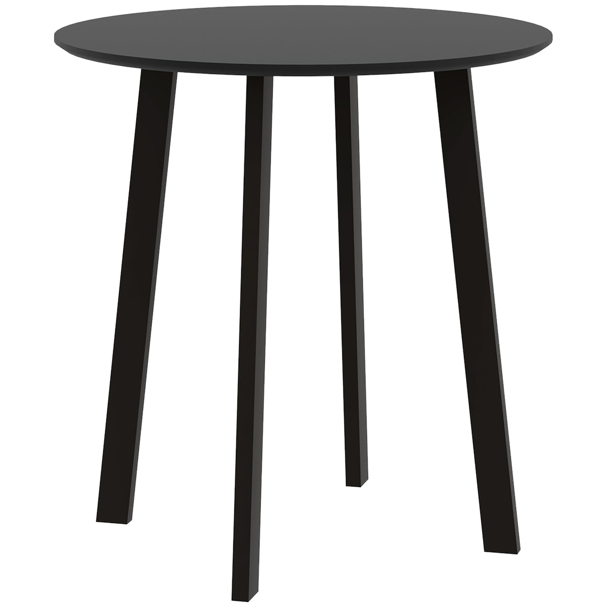 Dining table round kitchen table side table dining room table with slanted legs for kitchen dining room living room modern design black 72 x 72 x 75cm