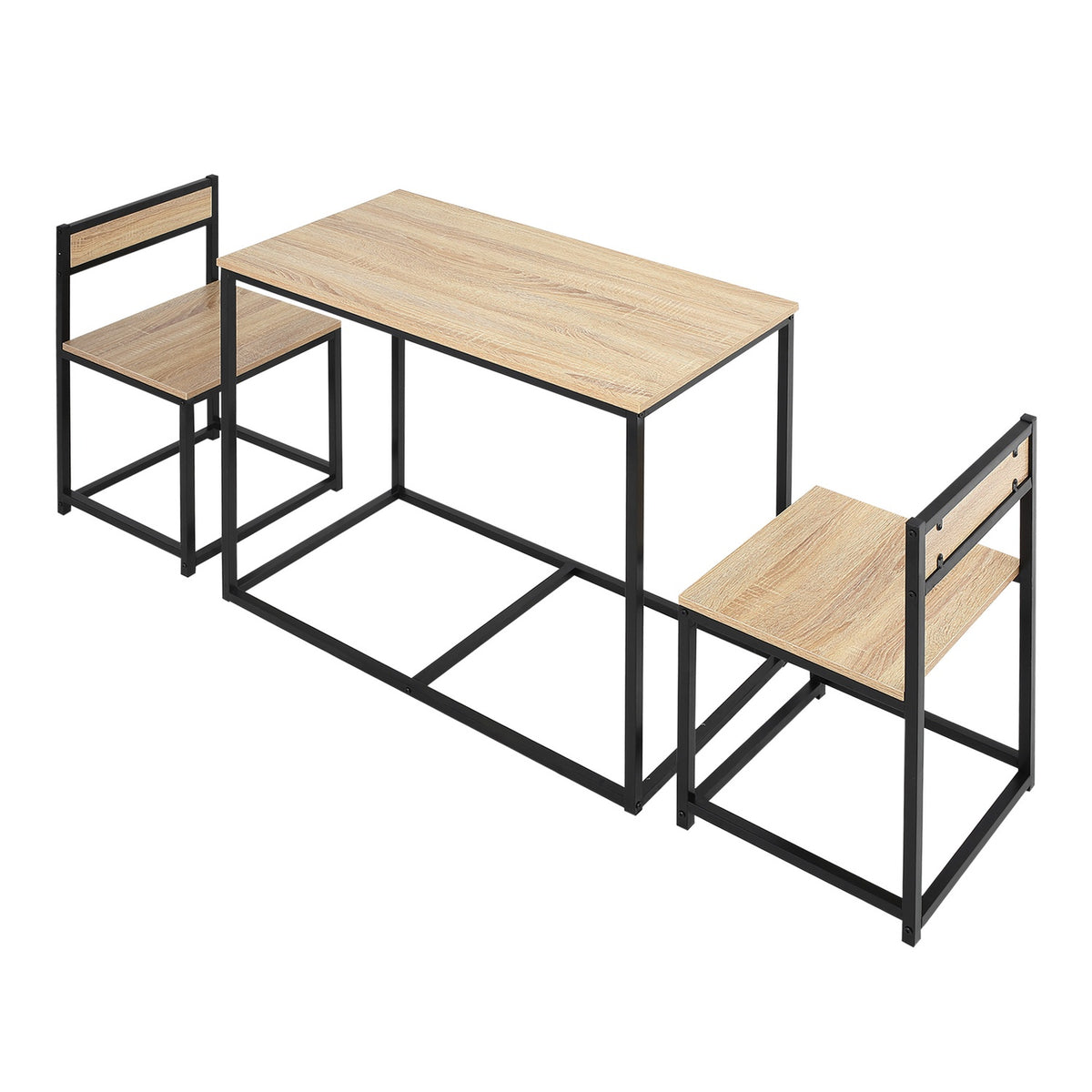 Dining table with 2 chairs, set of 3 dining group, kitchen table set for 2 people, dining room group for small rooms, kitchen, living room, oak