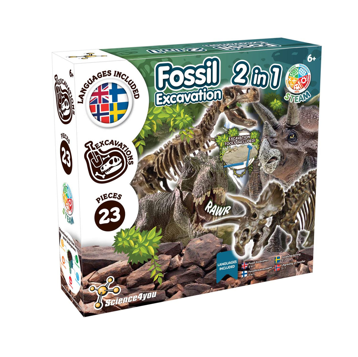 Dinosaur Fossil Excavation Kit: T-Rex & Triceratops