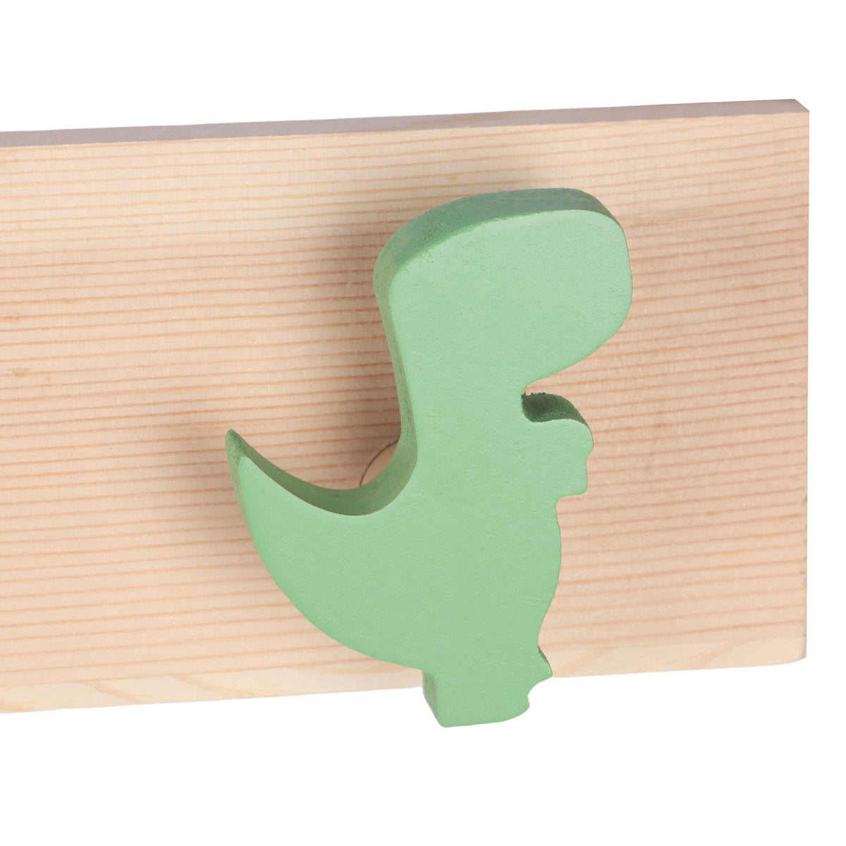 Dinosaur-Themed Kids' Coat Rack with 4 Hooks, Green