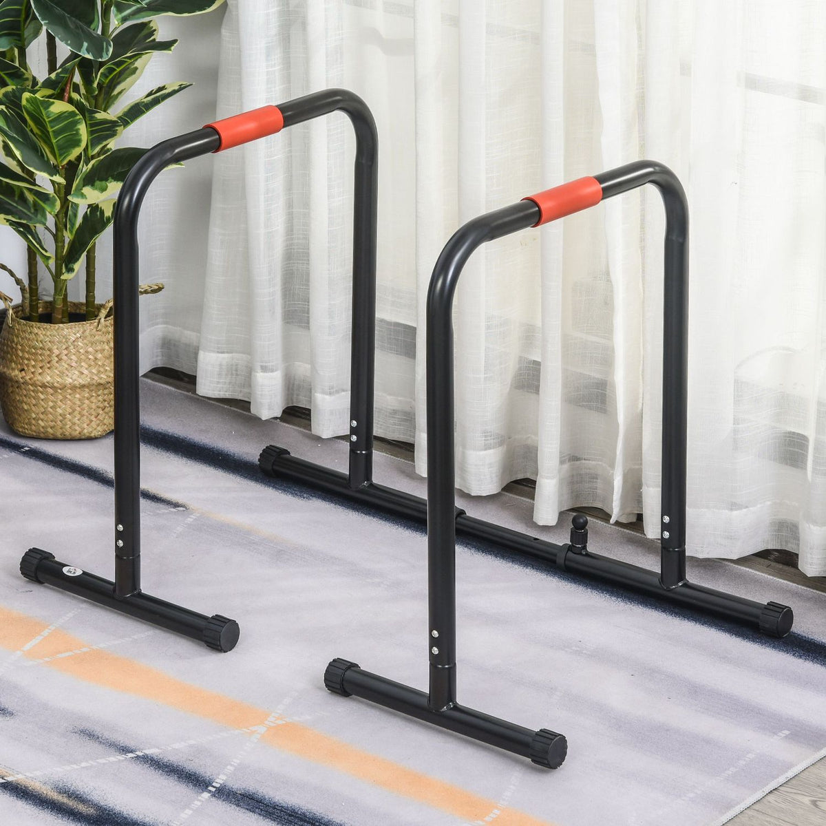 Dip Bar Fitness Push Up Dip Station Adjustable Fitness Multifunctional Steel Black 94/102 X 62 X 73 Cm