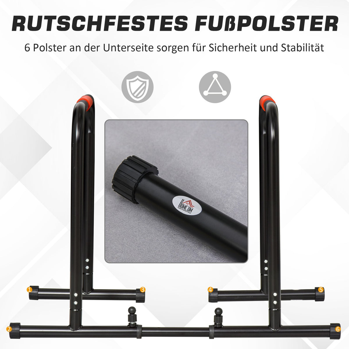 Dip Bar Fitness Push Up Dip Station Adjustable Fitness Multifunctional Steel Black 94/102 X 62 X 73 Cm