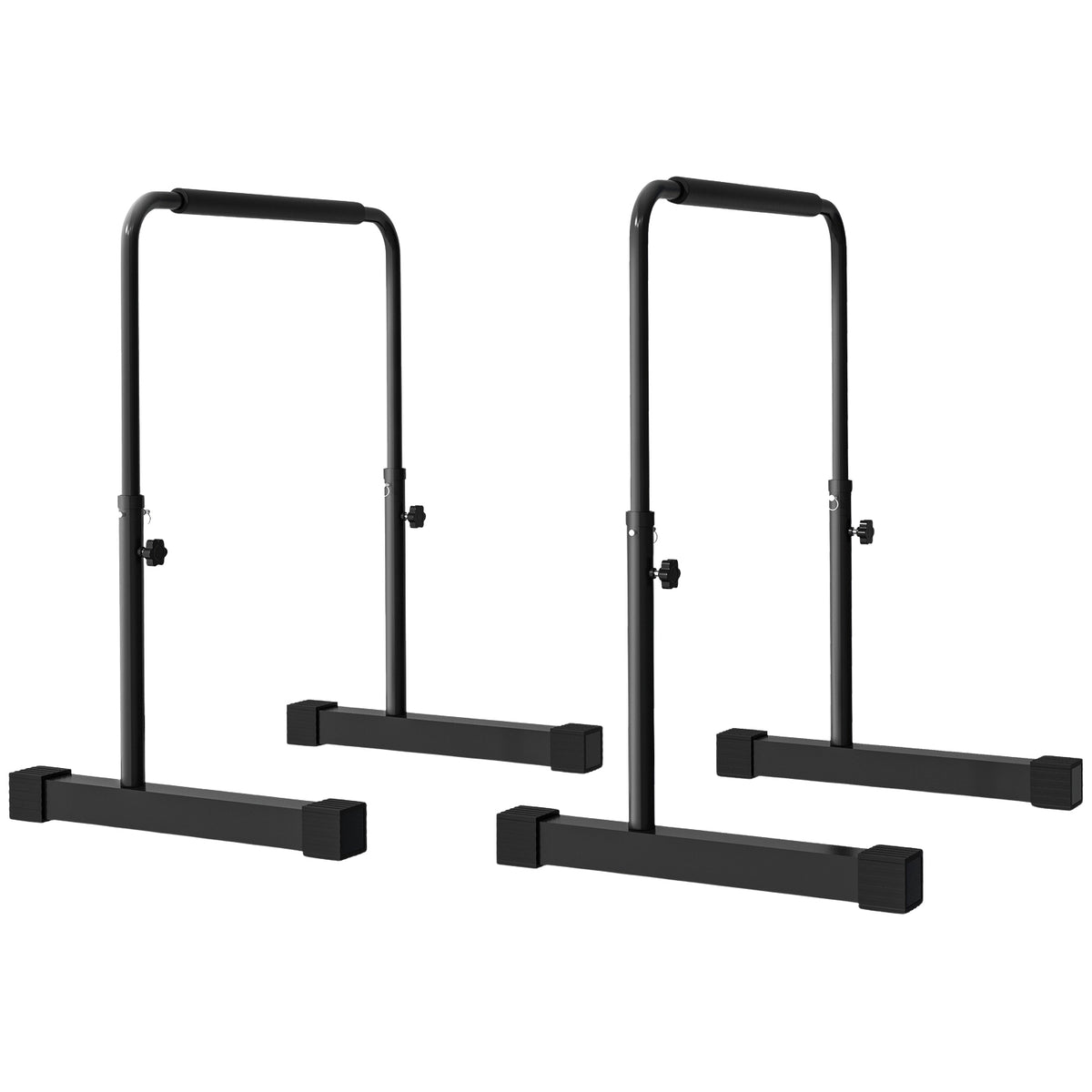 Dip Bars Set of 2 Non-Slip Dip Station 80-100 cm Height Adjustable Fitness Parallettes for Muscle Training and Strength Training Steel Black